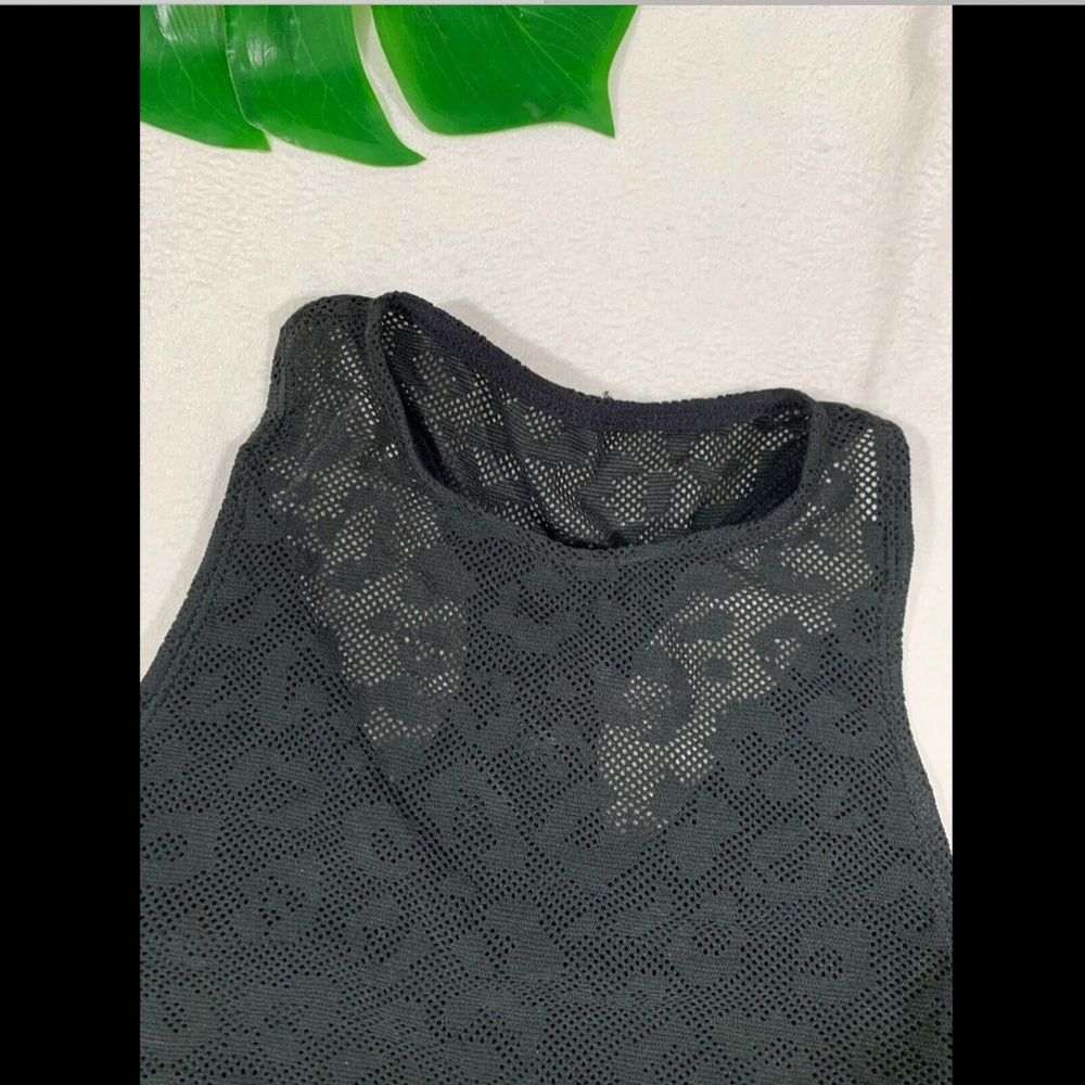 NEW Adam Selman Sport Leopard Racerback Mesh top - Picture 3 of 8